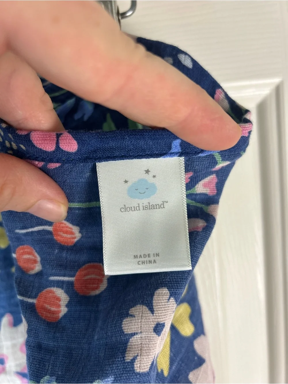 Cloud Island Blue Floral Baby Swaddle Blanket Pink Green Yellow Wildflowers HTF
